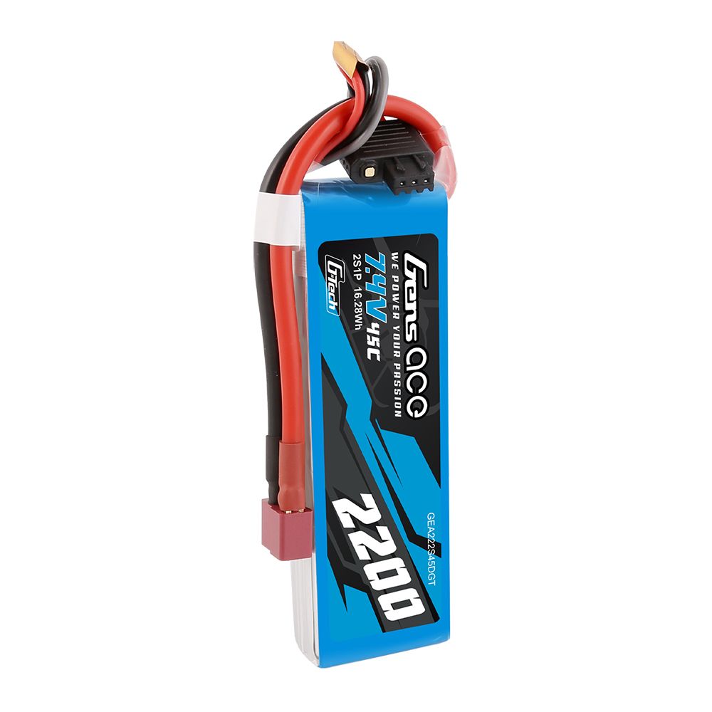 Gens Ace G-Tech 2200mAh 2S1P 7.4V 45C LiPo with Deans Plug - Click Image to Close