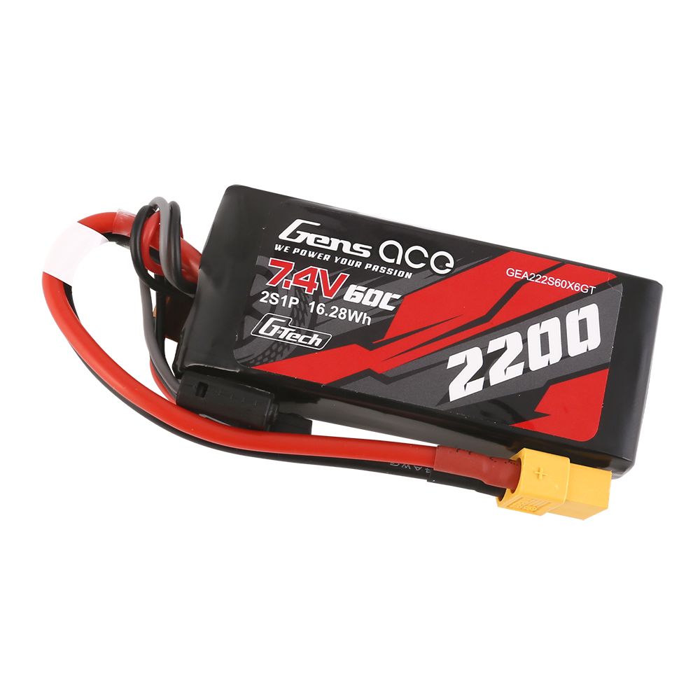 Gens Ace G-Tech 2200mAh 2S1P 7.4V 60C LiPo with XT60 Plug