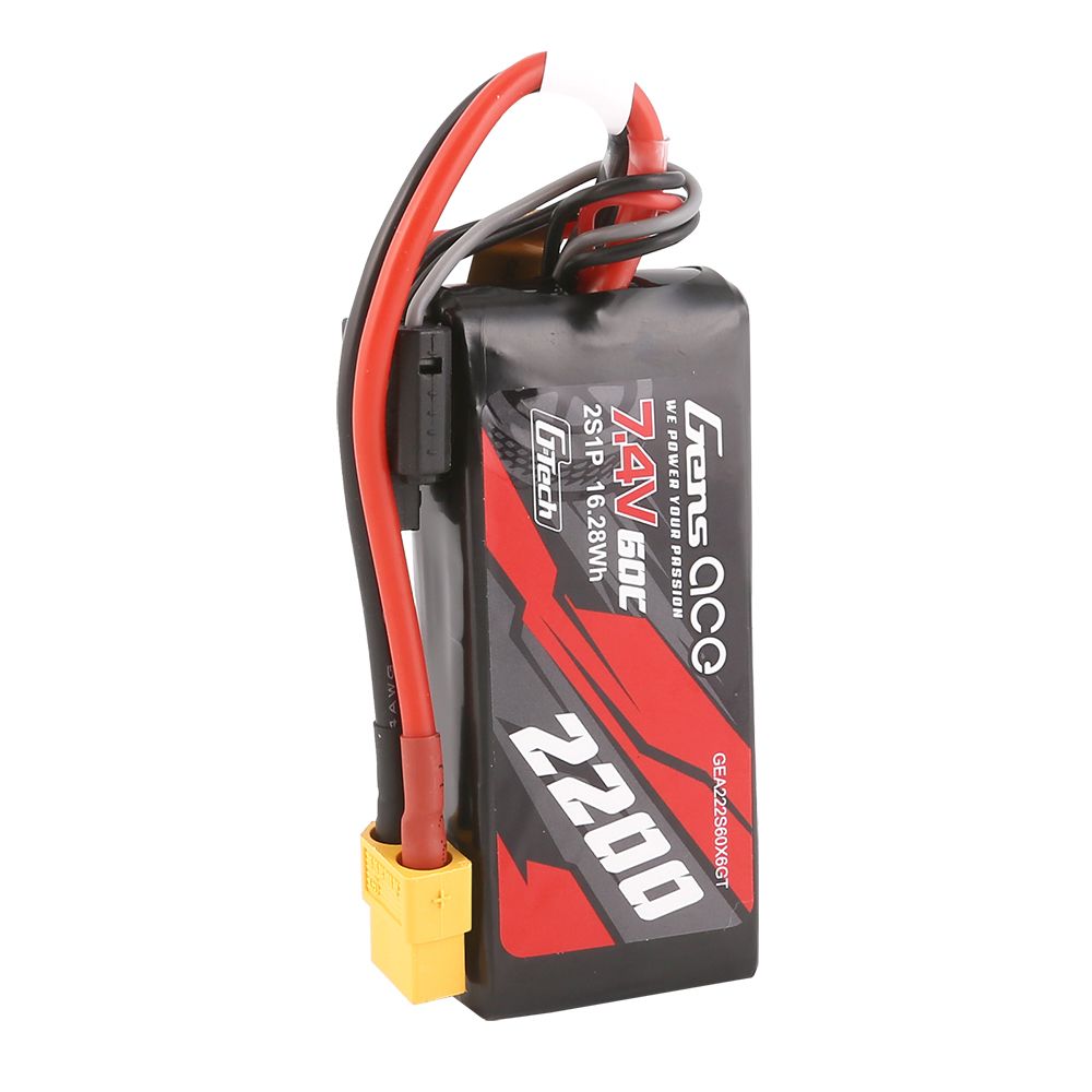 Gens Ace G-Tech 2200mAh 2S1P 7.4V 60C LiPo with XT60 Plug