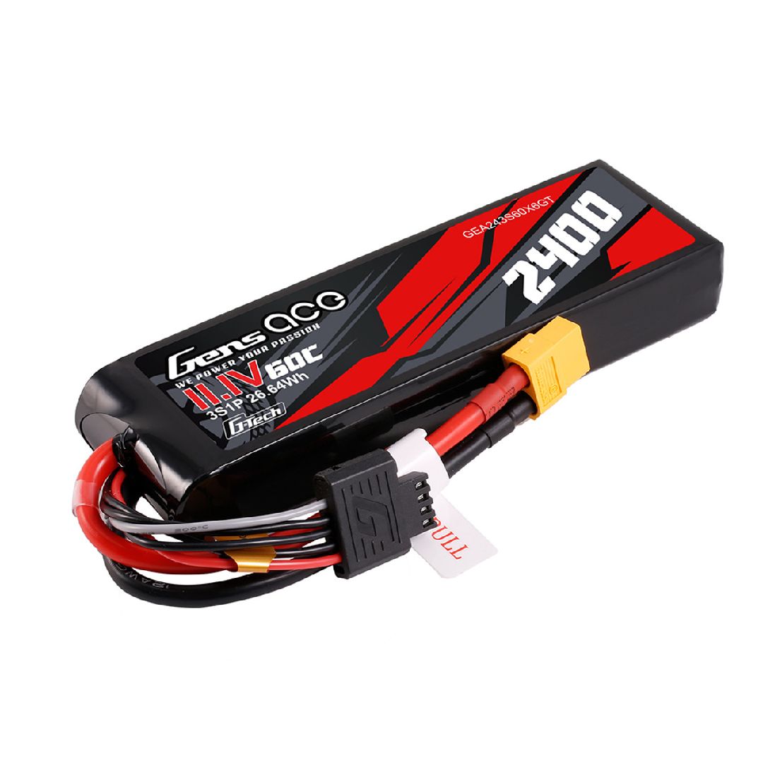Gens Ace G-Tech 2400mAh 3S1P 11.1V 60C Lipo Pack w/ XT60