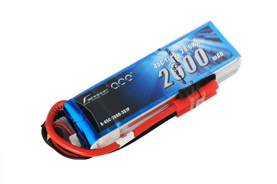 Gens Ace - 013 - 2600mAh 3S1P 11.1V 45C LiPo Deans Plug Soft Case 125x38x23mm