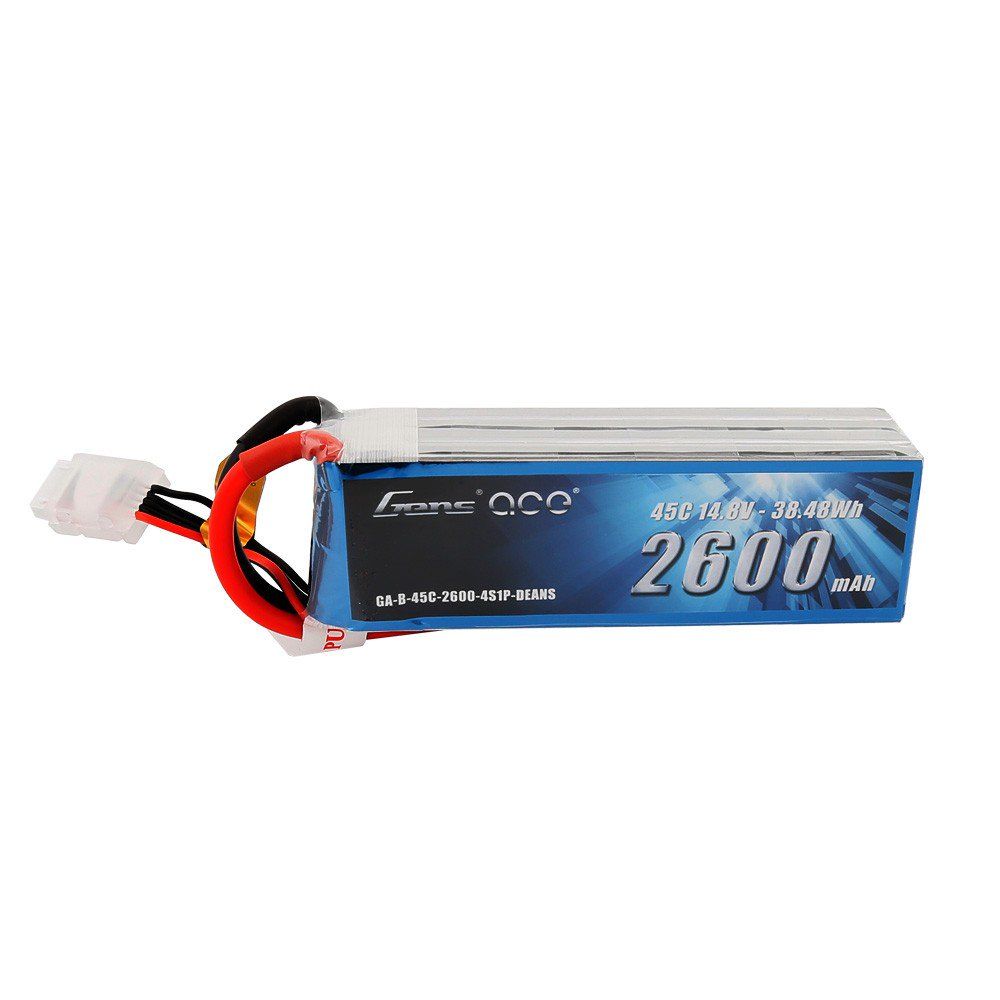 Gens Ace - 624 - 2600mAh 4S 14.8V 45C Lipo Battery Pack with Deans Plug 121x38x29mm
