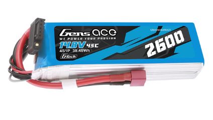 Gens Ace G-Tech 2600mAh 4S 14.8V 45C LiPo Deans Plug