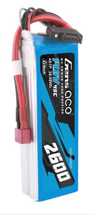 Gens Ace G-Tech 2600mAh 4S 14.8V 45C LiPo Deans Plug