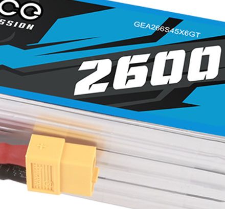 Gens Ace G-Tech 2600mAh 6S 22.2V 45C LiPo XT60 Plug - Click Image to Close