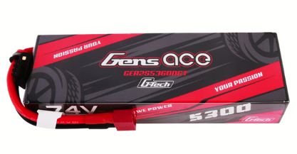 Gens Ace G-Tech 5300mAh 2S1P 7.4V 60C Hardcase LiPo w/Deans Plug - Click Image to Close