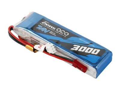 Gens Ace 3000mAh 2S1P 7.4V TX LiPo Battery Pack with JST Plug