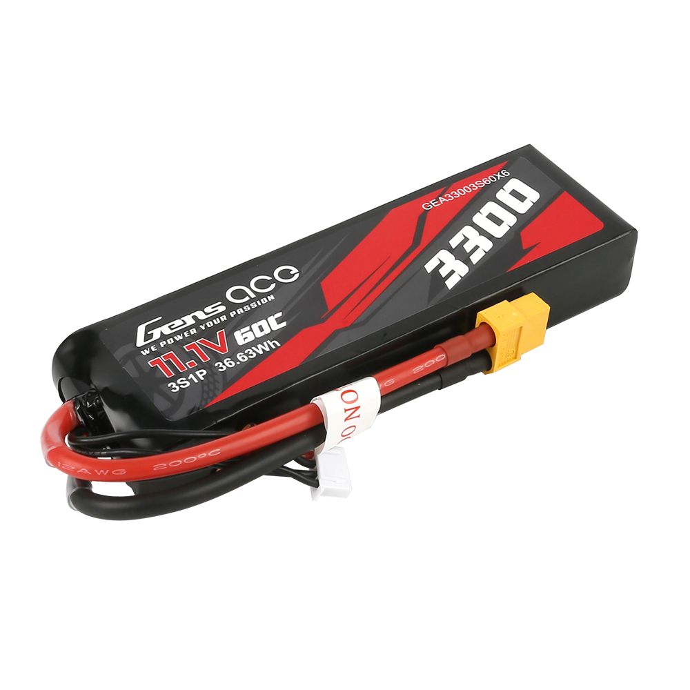 Gens Ace 3S 3300mAh 60C LiPo Battery - XT60 Plug