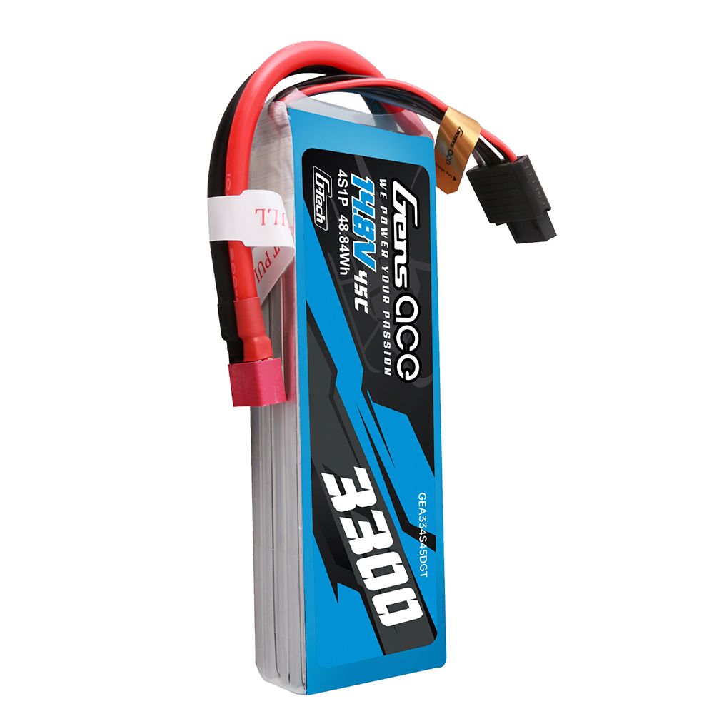 Gens Ace - 1878 - G-Tech 3300mAh 4S1P 14.8V 45C Lipo Battery Pack With Deans Plug