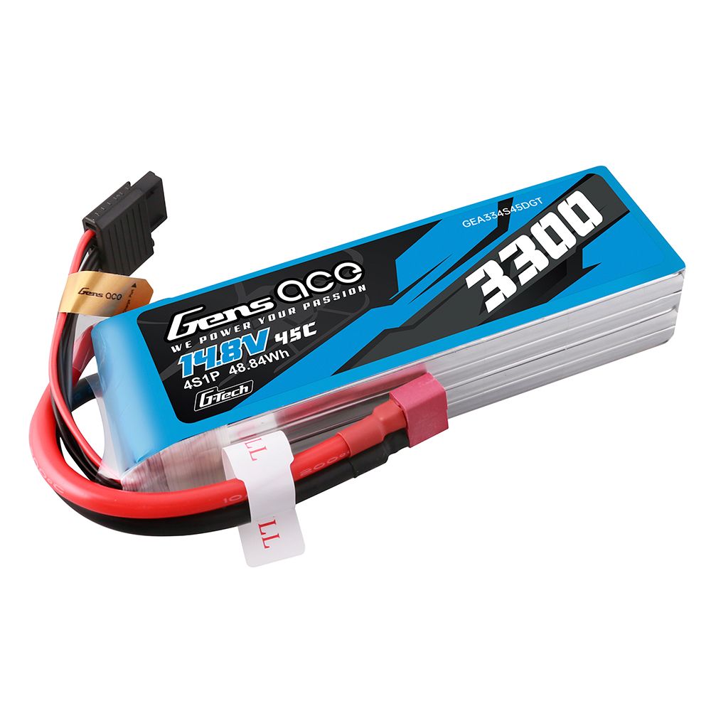 Gens Ace G-Tech 3300mAh 4S1P 14.8V 45C Lipo With Deans Plug