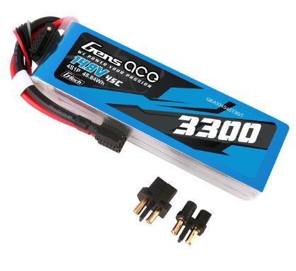 Gens Ace G-Tech 3300mAh 4S 14.8V 45C LiPo EC3 & Deans Adapter