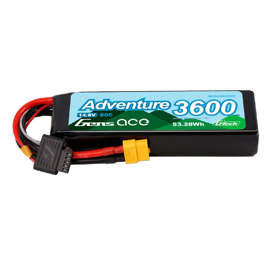 Gens Ace 3600mAh 4S 60C 14.8V Adventure G-tech Lipo w/ XT60