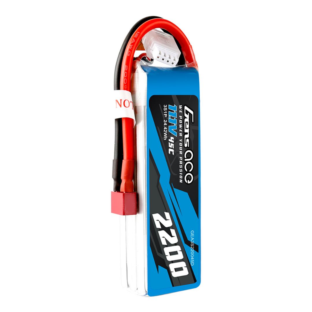 Gens Ace 2200mAh 3S1P 11.1V 45C LiPo Deans Plug Soft Case