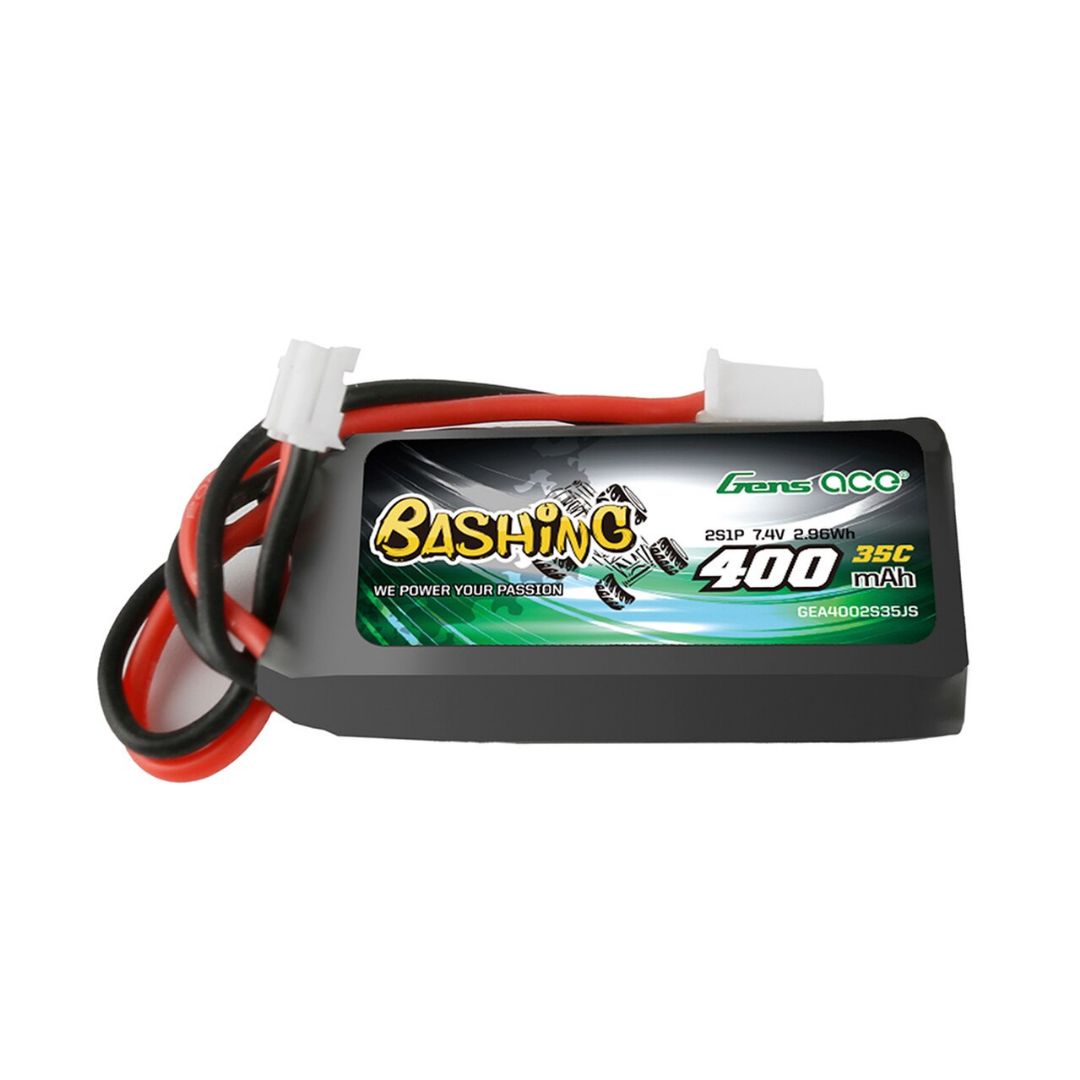 Gens Ace - 1260 - Bashing 400mAh 2S1P 7.4V 35C LiPo JST-PHR-2P Plug Soft Case for SCX24 42x19x12mm