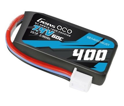 Gens Ace 400mAh 2S1P 7.4V 60C LiPo Battery Pack with JST-XHR Plu - Click Image to Close