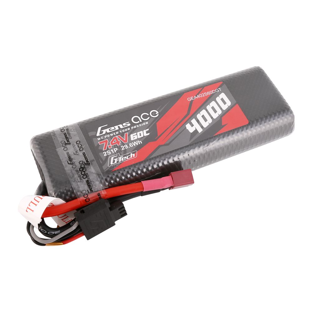 Gens Ace G-Tech 4000mAh 2S1P 7.4V 60C HardCase LiPo w/Deans Plug