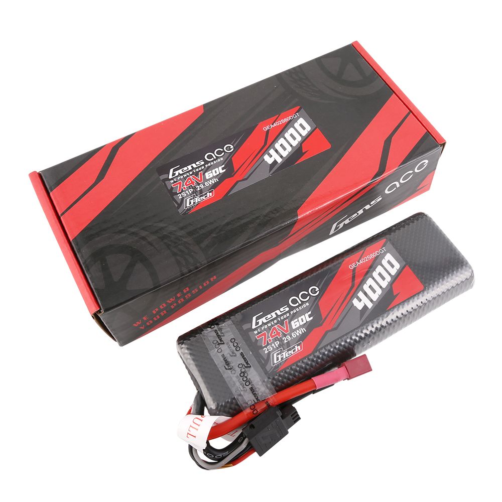 Gens Ace G-Tech 4000mAh 2S1P 7.4V 60C HardCase LiPo w/Deans Plug