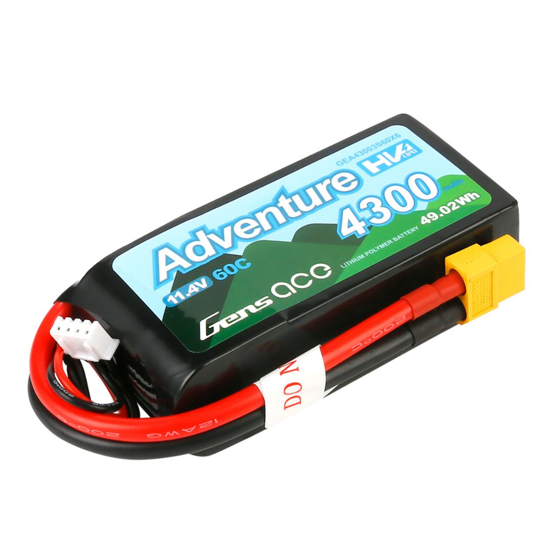 Gens Ace Adventure 4300mAh 3S 11.4V 60C Lipo Battery Pack