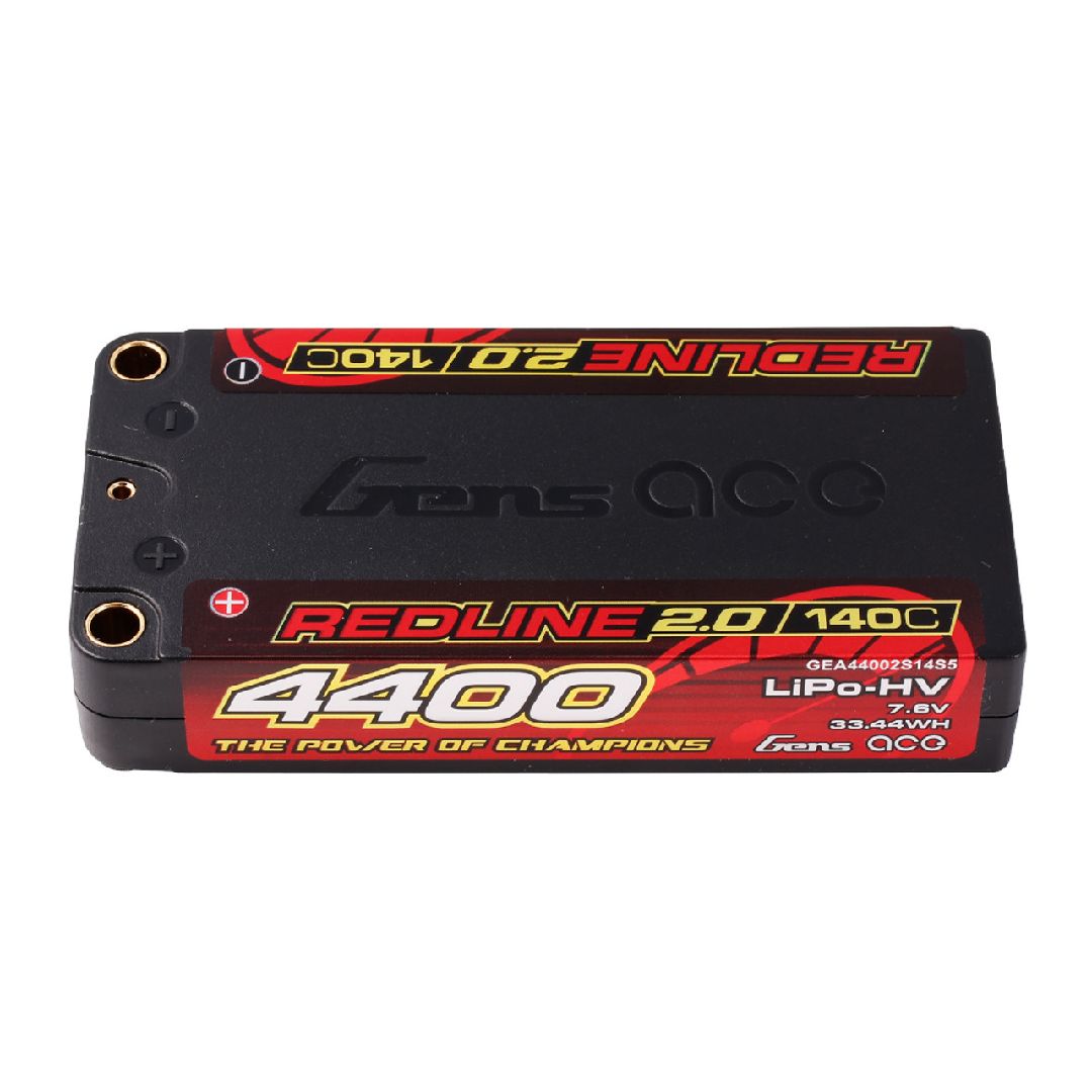 Gens Ace 4400mAh 2S 140C 7.6V HardCase HV Shorty Redline 2.0 Ser