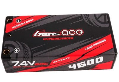 Gens Ace 4600mAh 2S2P 7.4V 60C HardCase LiPo Battery Shorty - Click Image to Close