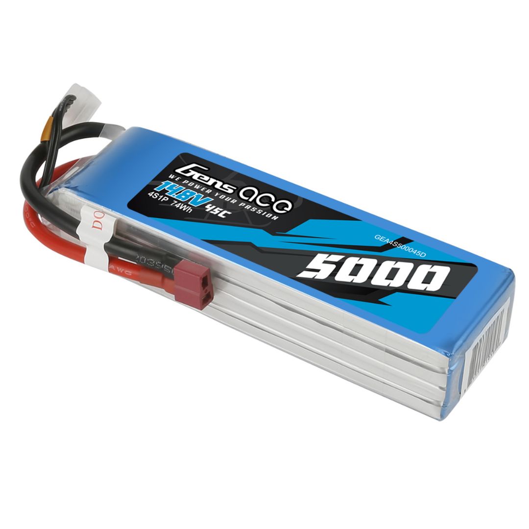 Gens Ace - 1058 - 5000mAh 14.8V 45C LiPo Battery - Deans Plug 154x46x30mm