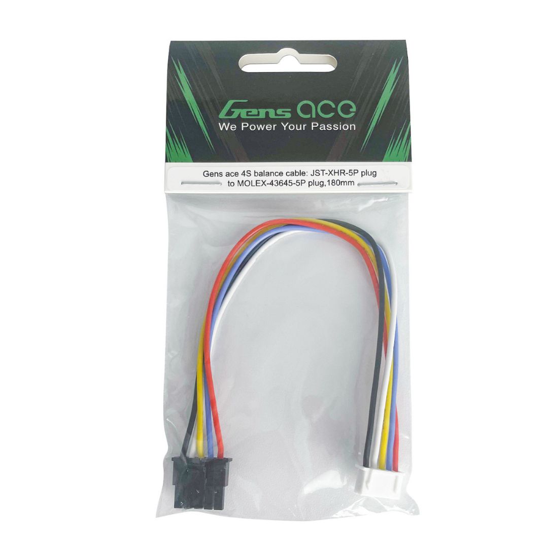 Gens Ace 4S balance cable: JST-XHR-5P to MOLEX-43645-5P, 180mm