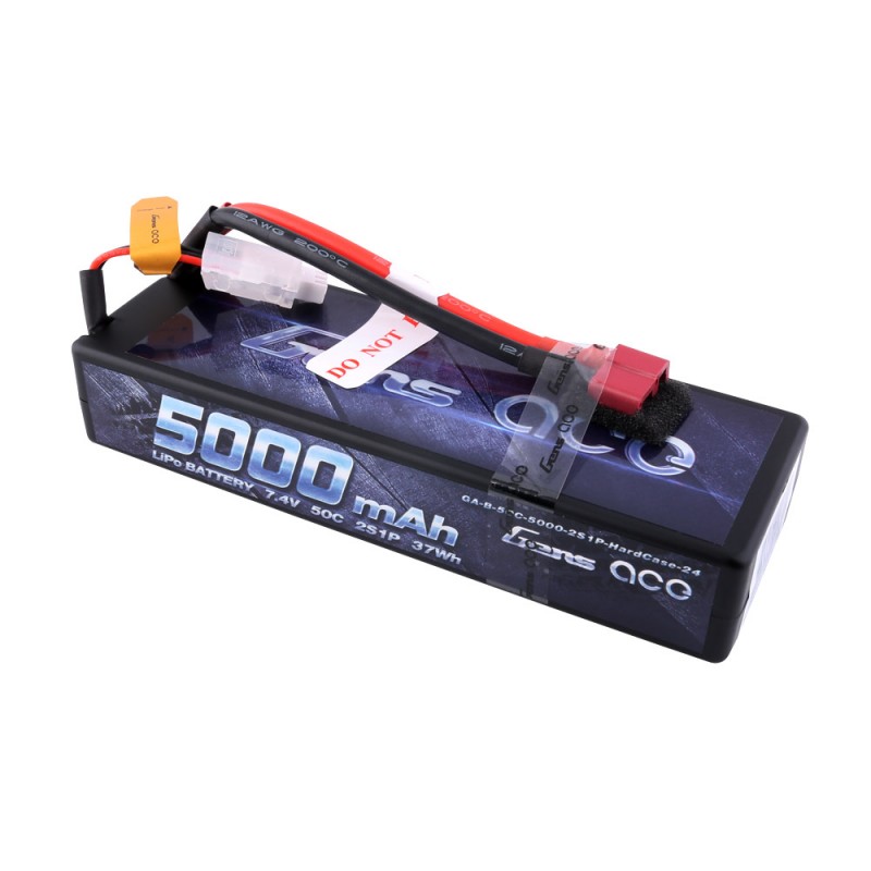 Gens Ace - 470 - 5000mAh 2S1P 7.4V 50C LiPo Deans Plug Hard Case 138.5x47x25.5mm