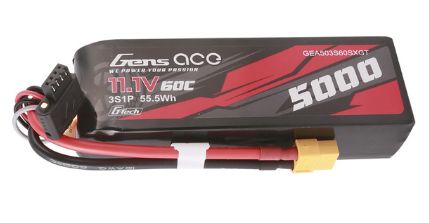 Gens Ace G-Tech 5000mAh 3S 11.1V 60C Long LiPo XT60 Plug