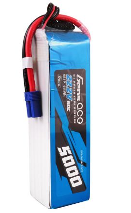 Gens Ace G-Tech 5000mAh 6S 22.2V 60C LiPo EC5 Plug