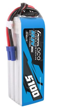 Gens Ace G-Tech 5100mAh 6S 22.2V 80C LiPo EC5 Plug - Click Image to Close