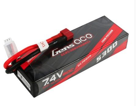 Gens Ace 5300mAh 2S 7.4V 60C HardCase LiPo Battery - Click Image to Close