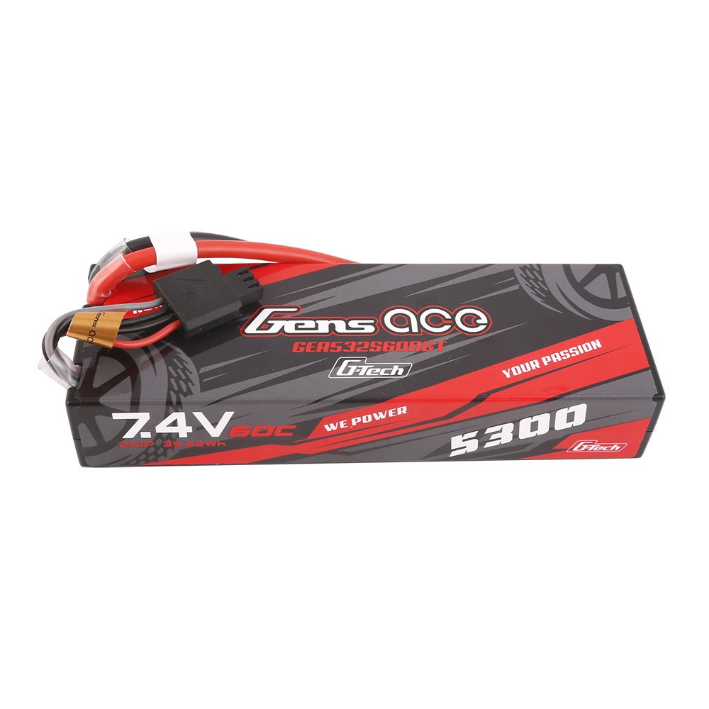 Gens Ace G-Tech 5300mAh 2S1P 7.4V 60C HardCase LiPo w/Deans Plug