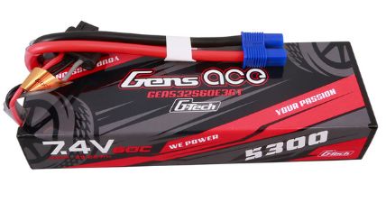 Gens Ace G-Tech 5300mAh 2S 7.4V 60C LiPo EC3 Plug