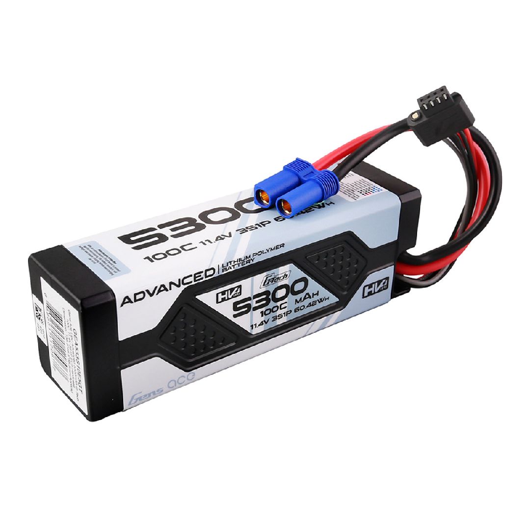 Gens Ace - 1706 - G-Tech 5300mAh 11.4V 100C 3S1P Lipo Battery Pack With EC5 Plug