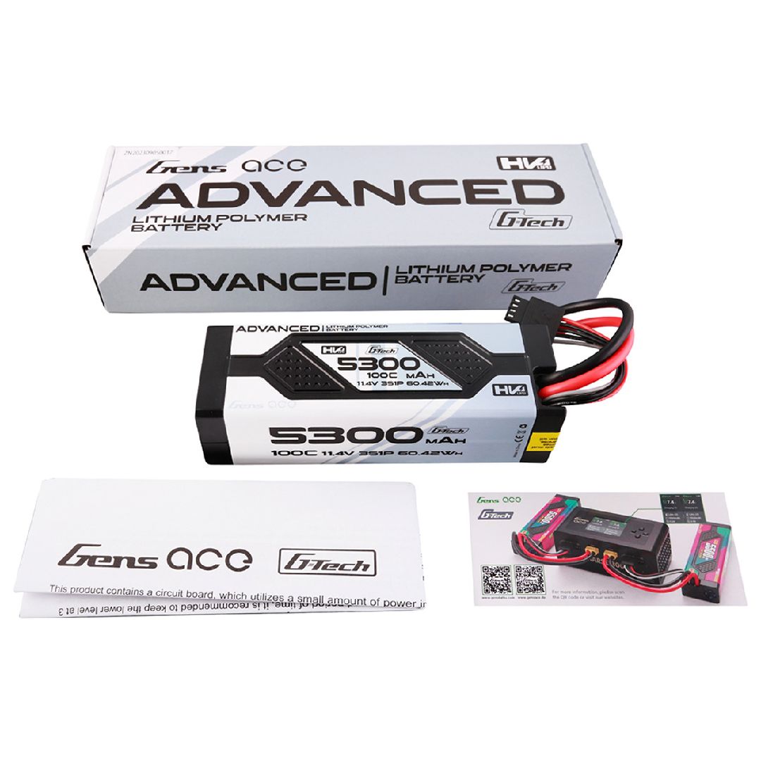 Gens Ace G-Tech 5300mAh 11.4V 100C 3S1P Lipo With EC5 Plug