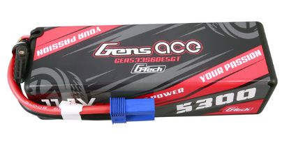 Gens Ace - 1752 - G-Tech 5300mAh 3S1P 11.1V 60C LiPo Battery Pack with EC5 Plug Hardwired (139x45.7x38.3mm +/- Manufacturer's Specifications)