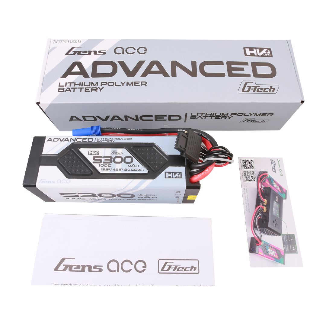 Gens Ace G-Tech 5300mAh 4S1P 15.2V 100C HV Lipo w/EC5 Plug