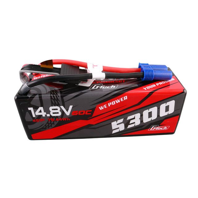 Gens Ace - 1842 - G-Tech 5300mAh 14.8V 60C 4S1P HardCase LiPo Battery14# With EC5 Plug