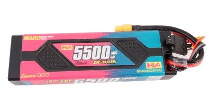 Gens Ace Advanced 5500mAh 2S 7.6V 100C HardCase LiPo Battery