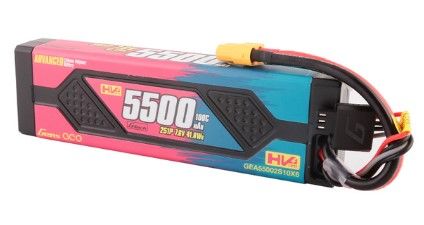 Gens Ace Advanced 5500mAh 2S 7.6V 100C HardCase LiPo Battery