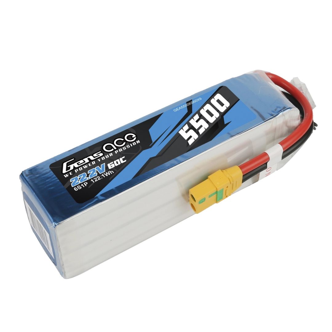 Gens Ace 6S 5500mAh 60C LiPo Battery - XT90-S(Anti-Spark) Plug - Click Image to Close