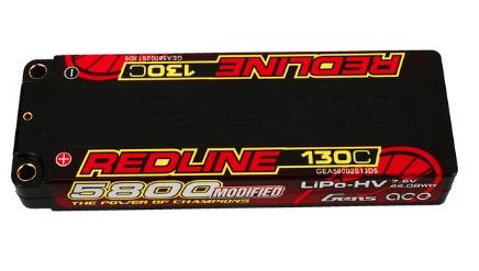 Gens Ace RedlineSeries 5800mAh 2S 7.6V 130C HardCase LiPoBattery