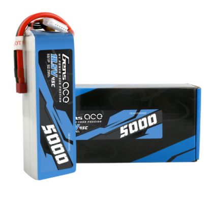 Gens Ace 5000mAh 45C 5S 18.5V Lipo Battery Pack With Deans Plug - Click Image to Close