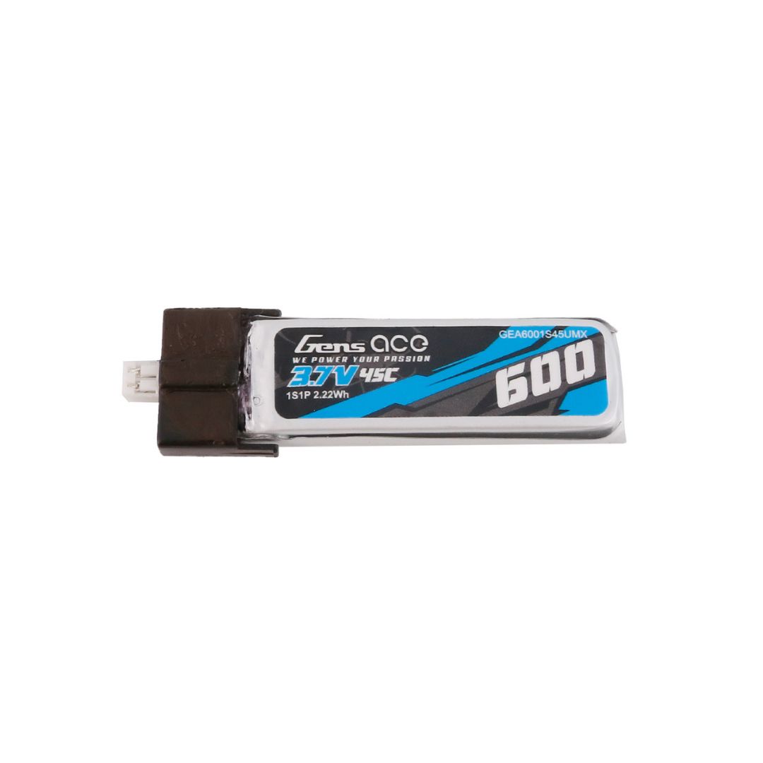 Gens Ace 600mAh 3.7V 45C Lipo Battery Pack With JST-PHR Plug