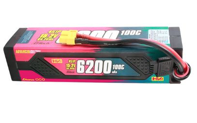 Gens Ace - 1704 - G-Tech 6200mAh 4S1P 15.2V 100C LiPo Battery Pack with XT60 Plug (138.2x45x8x24mm +/- Manufacturer's Specifications)