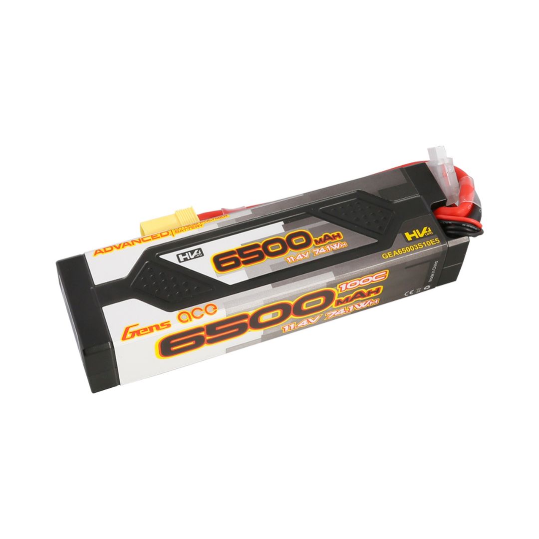 Gens Ace Advanced Series 6500mAh 11.4V 3S1P HV 100C LiPo EC5 - Click Image to Close