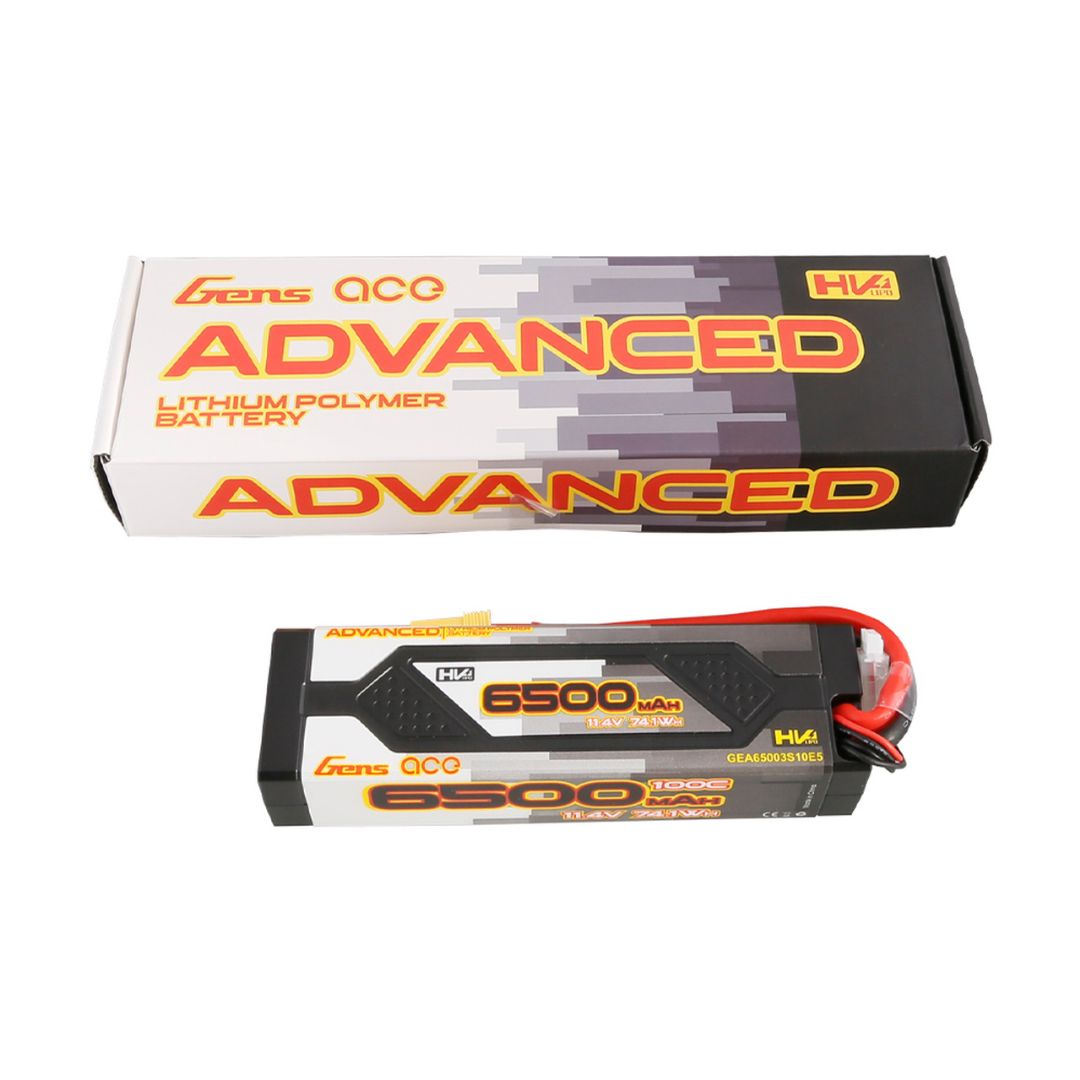 Gens Ace Advanced Series 6500mAh 11.4V 3S1P HV 100C LiPo EC5 - Click Image to Close