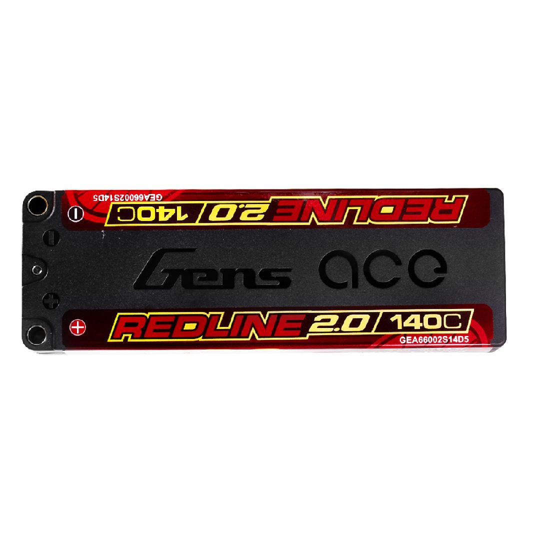 Gens Ace 6600mAh 2S 7.6V 140C HardCase Redline 2.0 Series Lipo w
