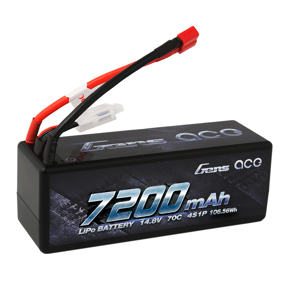 Gens Ace - 170 - 7200mAh 4S1P 14.8V 70C LiPo Deans Plug Hard Case 138x47x50mm