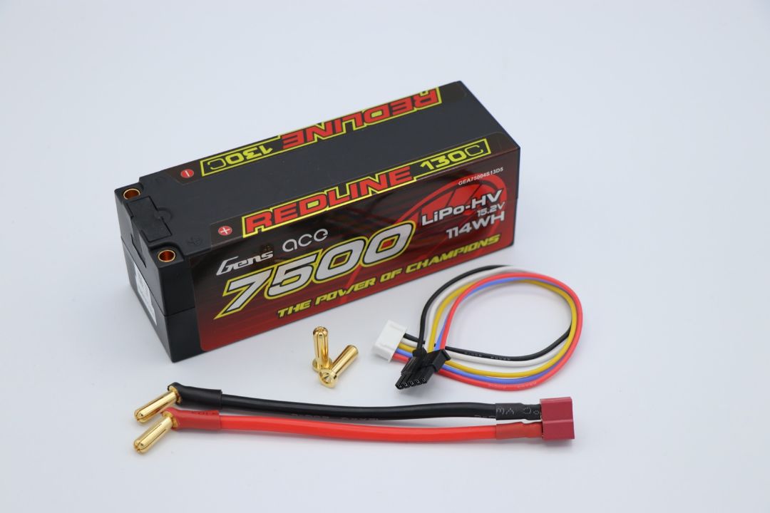 Gens Ace Redline 7500mAh 4S1P HardCase 130C 15.2V Lipo HV 5mm